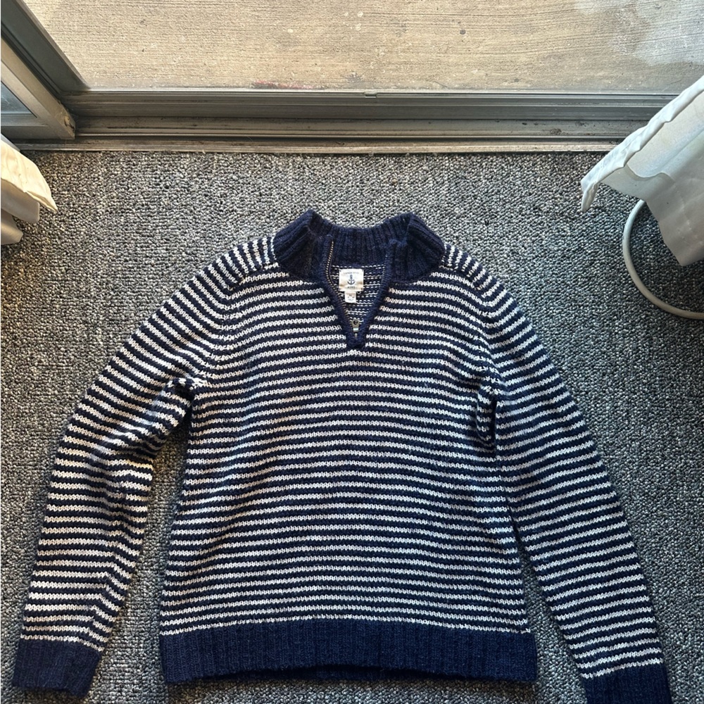 Lands End striped quarter-zip